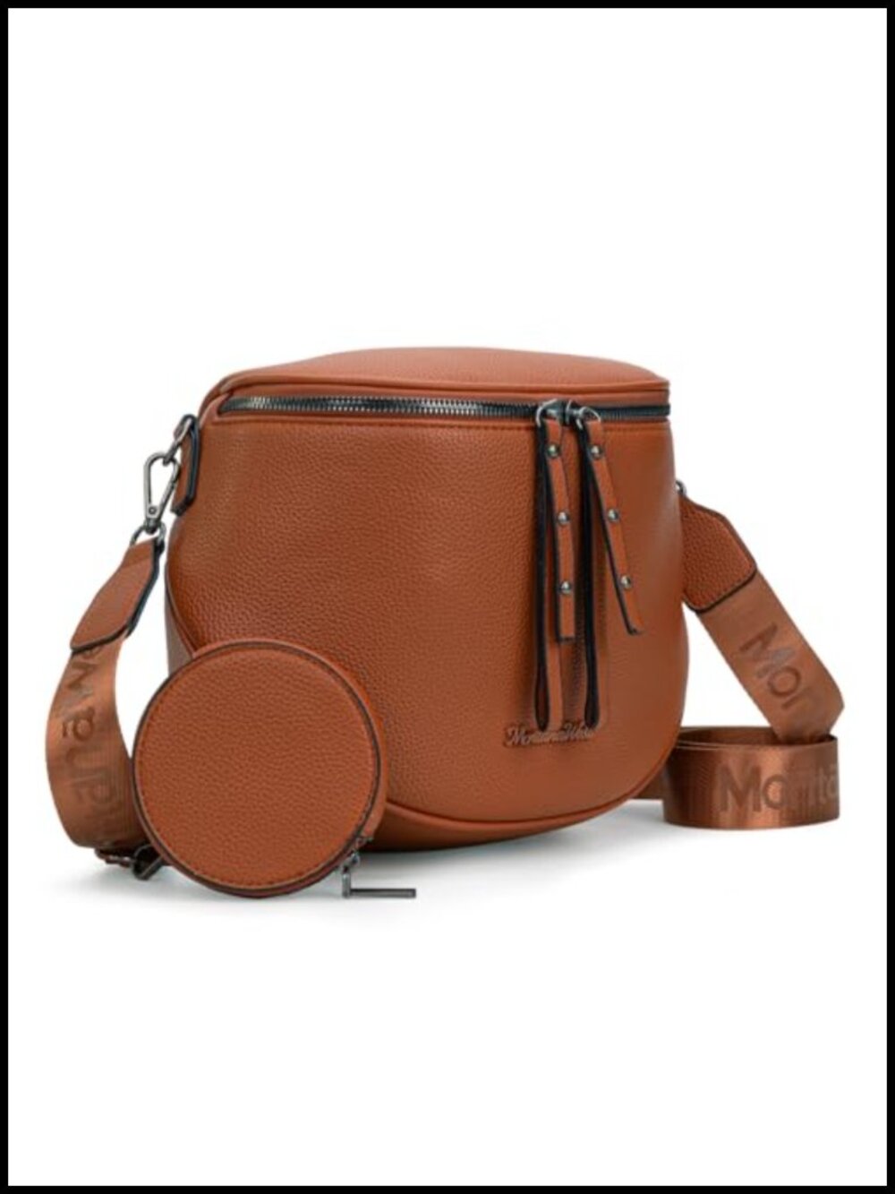 Vegan Leather Crossbody Bag Sling Bum Bag with Coin Purse